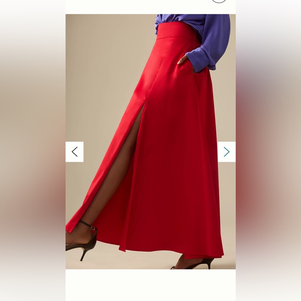 Vibrant Red Maxi Skirt - Picture 3 of 11